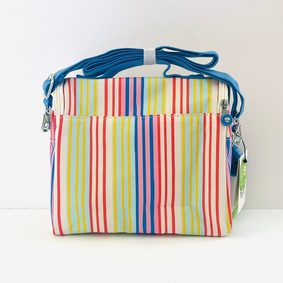 Kipling KICHIROU Lunch Bag Adjustable/  Removable Strap Beachside Strips NEW - Picture 7 of 7